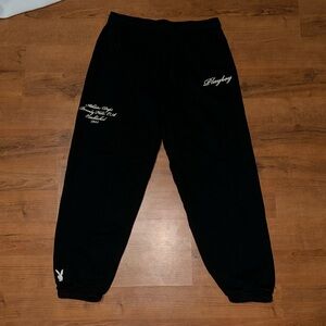 Black Playboy sweat pants; Size Small